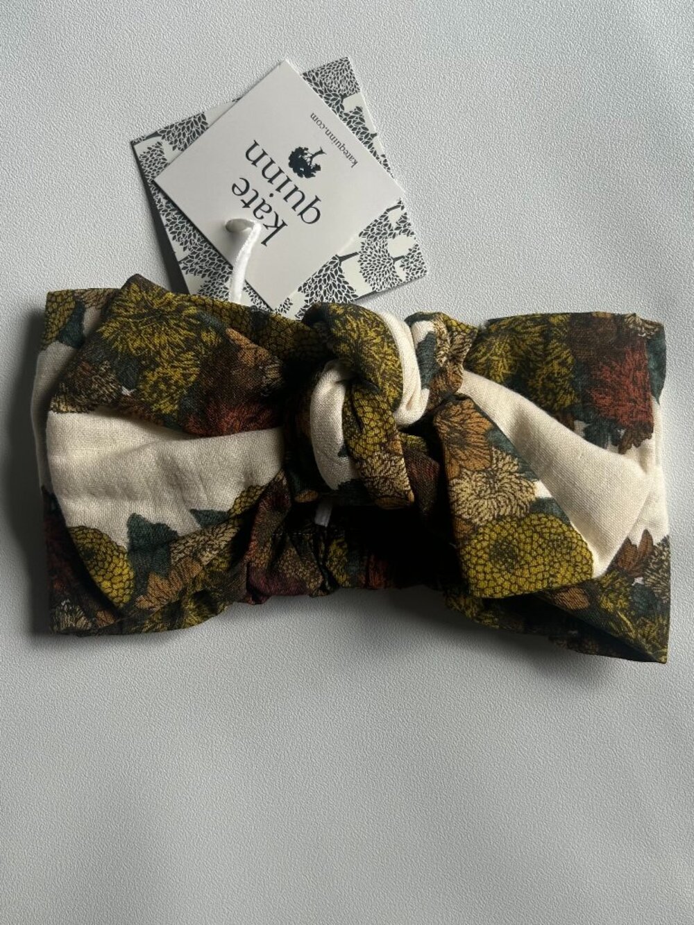 NWT Kate Quinn Harvest Floral Bow Headband Organic Cotton M L Fall